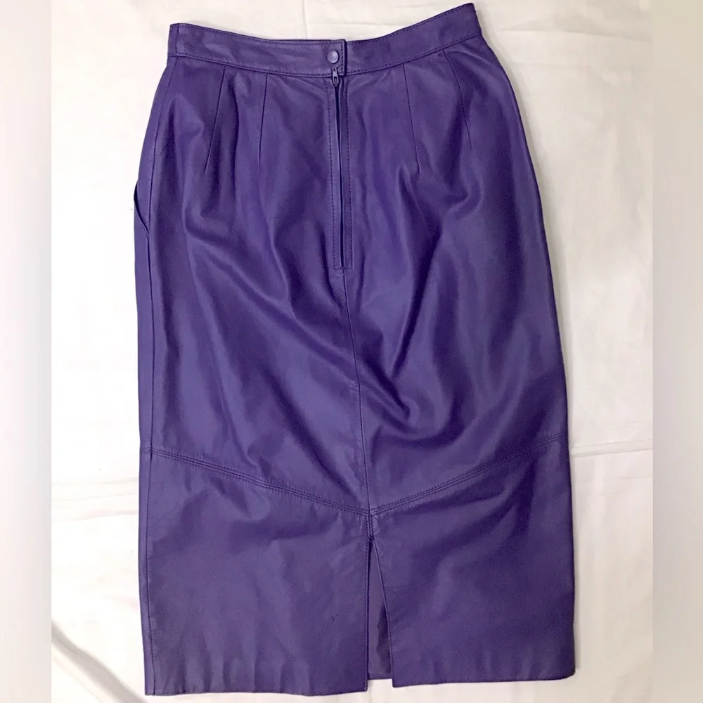 VINTAGE Chia Purple Leather Jacket - Picture 12 of 16